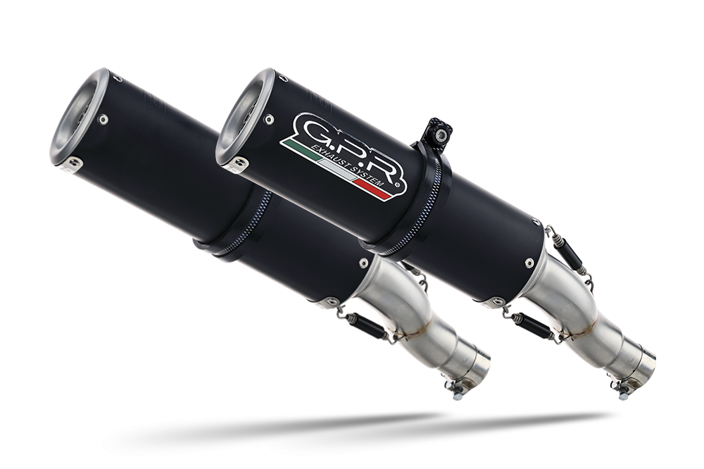Scarico GPR compatibile con  Ducati Monster 696 2008-2014, M3 Black Titanium, Coppia di terminali di scarico omologati, forniti con db killer removibile, catalizzatori e raccordi specifici