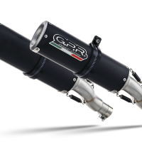 Scarico GPR compatibile con  Ducati Monster 696 2008-2014, M3 Black Titanium, Coppia di terminali di scarico omologati, forniti con db killer removibile, catalizzatori e raccordi specifici