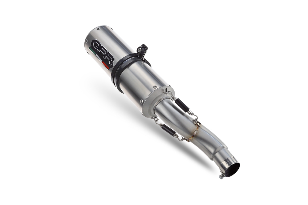 Scarico GPR compatibile con  Kawasaki Versys 650 2006-2014, M3 Inox , Terminale di scarico omologato, fornito con db killer estraibile, catalizzatore e raccordo specifico