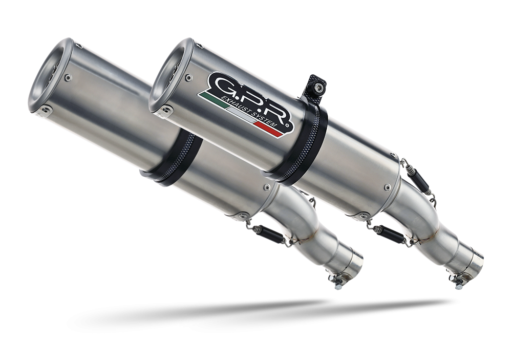 Scarico GPR compatibile con  Aprilia Shiver 900 2017-2020, M3 Inox , Coppia di terminali di scarico omologati, forniti con db killer removibili e raccordi specifici