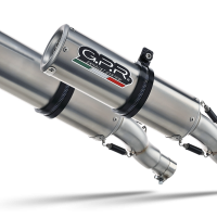 Scarico GPR compatibile con  Aprilia Shiver 900 2017-2020, M3 Inox , Coppia di terminali di scarico omologati, forniti con db killer removibili e raccordi specifici