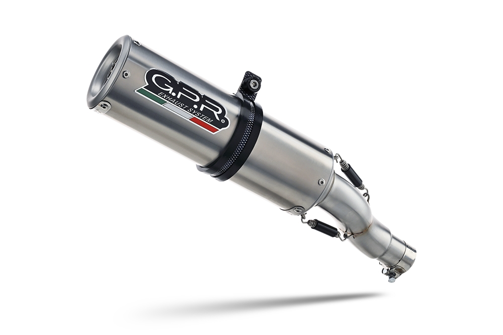 Scarico GPR compatibile con  Kawasaki Versys 650 2006-2014, M3 Inox , Terminale di scarico omologato, fornito con db killer estraibile, catalizzatore e raccordo specifico