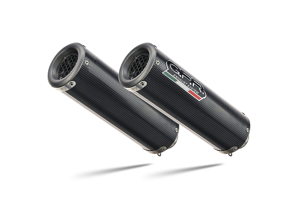 Scarico GPR compatibile con  Aprilia Shiver 900 2017-2020, M3 Poppy , Coppia di terminali di scarico omologati, forniti con db killer removibili e raccordi specifici