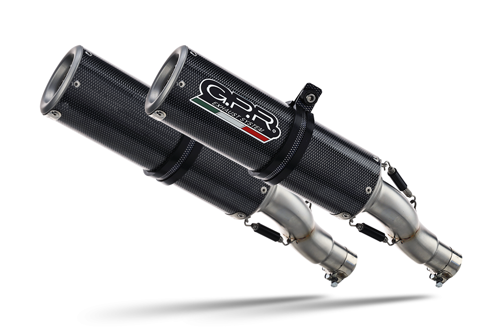 Scarico GPR compatibile con  Aprilia Shiver 900 2017-2020, M3 Poppy , Coppia di terminali di scarico omologati, forniti con db killer removibili e raccordi specifici
