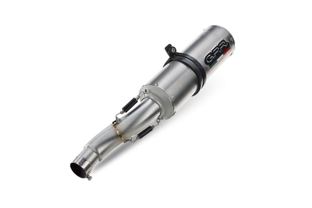 Scarico GPR compatibile con  Aprilia Rsv 1000 R Factory 2006-2010, M3 Titanium Natural, Coppia di terminali di scarico omologati, forniti con db killer removibili e raccordi specifici