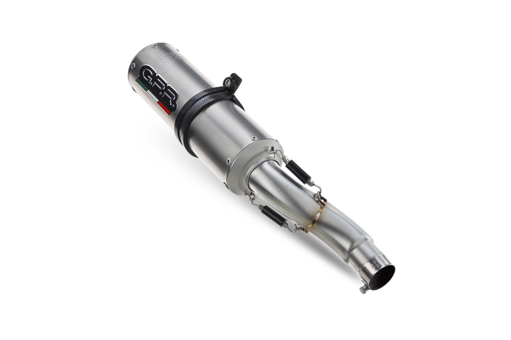Scarico GPR compatibile con  Kawasaki Versys 650 2006-2014, M3 Titanium Natural, Scarico omologato, silenziatore con db killer estraibile e raccordo specifico