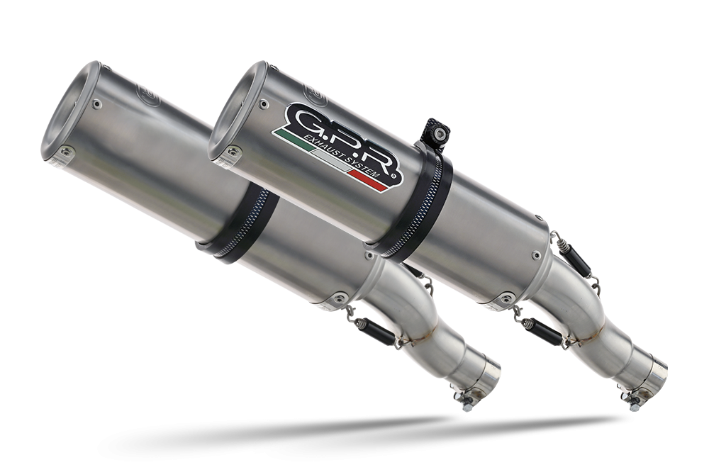 Scarico GPR compatibile con  Aprilia Rsv 1000 R Factory 2006-2010, M3 Titanium Natural, Coppia di terminali di scarico omologati, forniti con db killer removibili e raccordi specifici