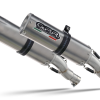 Scarico GPR compatibile con  Aprilia Rsv 1000 R Factory 2006-2010, M3 Titanium Natural, Coppia di terminali di scarico omologati, forniti con db killer removibili e raccordi specifici