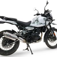GPR pot echappement compatible avec  Royal Enfield Guerrilla 450  2024-2025, Dune Triovale Titanio, Échappement légal, homologué,silencieux avec db killer amovible et tuyau de liaison spécifique 