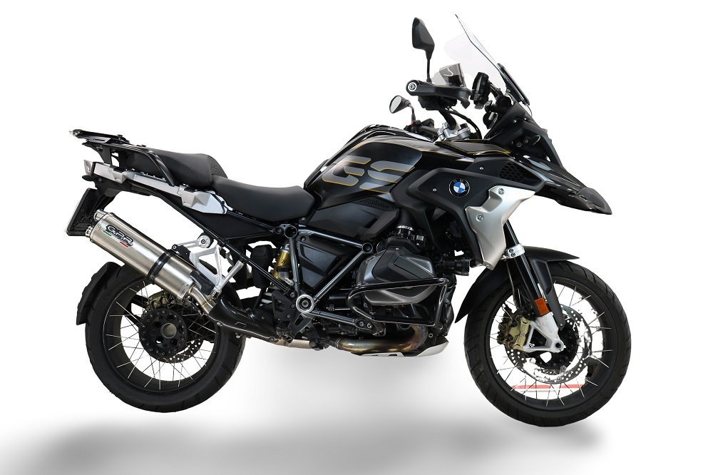 Scarico GPR compatibile con  Bmw R 1250 Gs Adventure 2021-2024, Dual Poppy, Scarico omologato, silenziatore con db killer estraibile e raccordo specifico