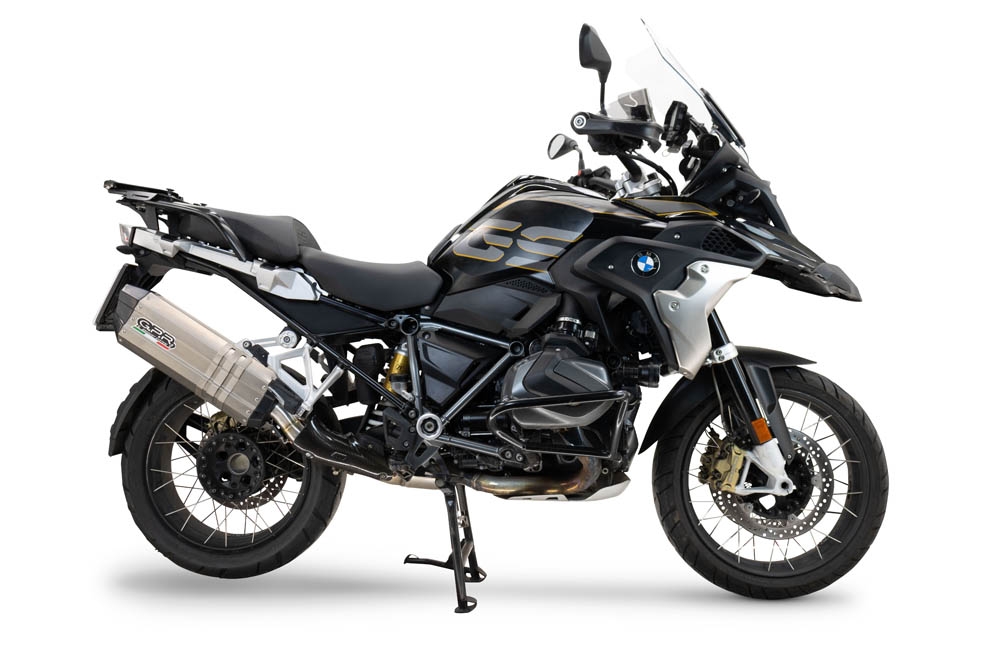 GPR exhaust compatible with  Bmw R 1250 Gs 2021-2024, Hyper Sonic Titanium, Homologated legal slip-on exhaust including removable db killer and link pipe 