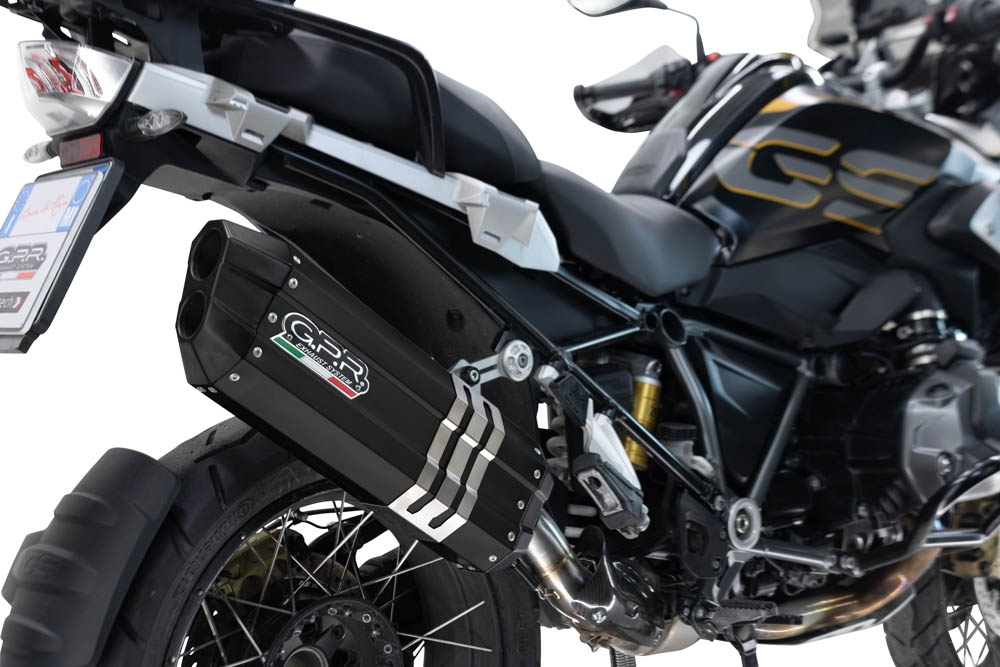 Scarico GPR compatibile con  Bmw R 1250 Gs 2021-2024, Hyper Sonic Black Titanium, Scarico omologato, silenziatore con db killer estraibile e raccordo specifico