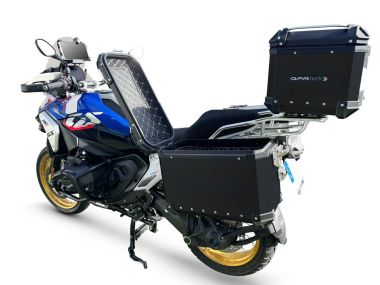 GPR TECH compatible with  GPR TECH Triptych kit made in black color, with Top case 35 Lt + Side Cases 38 Lt + 38 Lt + general rack holder Triptych kit made in black color, with Top case 35 Lt + Side Cases 38 Lt + 38 Lt + general rack holder Top case capac