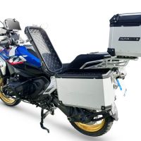 GPR TECH compatible with  GPR TECH Triptych kit made in silver color, with Top case 35 Lt + Side Cases 38 Lt + 38 Lt + general black rack holder Triptych kit made in silver color, with Top case 35 Lt + Side Cases 38 Lt + 38 Lt + general black rack holder 
