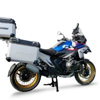 GPR TECH compatible with  GPR TECH Triptych kit made in silver color, with Top case 35 Lt + Side Cases 38 Lt + 38 Lt + general black rack holder Triptych kit made in silver color, with Top case 35 Lt + Side Cases 38 Lt + 38 Lt + general black rack holder 