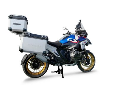 GPR TECH compatible with  GPR TECH Triptych kit made in silver color, with Top case 35 Lt + Side Cases 38 Lt + 38 Lt + general black rack holder Triptych kit made in silver color, with Top case 35 Lt + Side Cases 38 Lt + 38 Lt + general black rack holder 