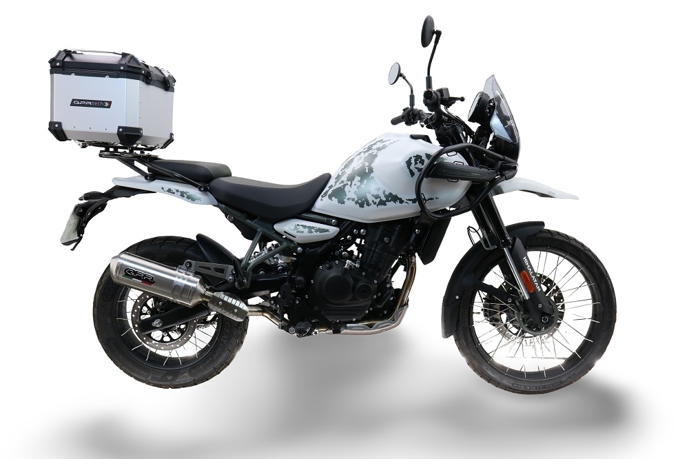 TOP CASE - BAULETTO GPR TECH COMPATABILE CON Royal Enfield Himalayan 450 2024/2025 e5 Plus GPR TECH BAULETTO TOP CASE ALPI-TECH 35 LT. COLORE ARGENTO CON PIASTRA SPECIFICA 