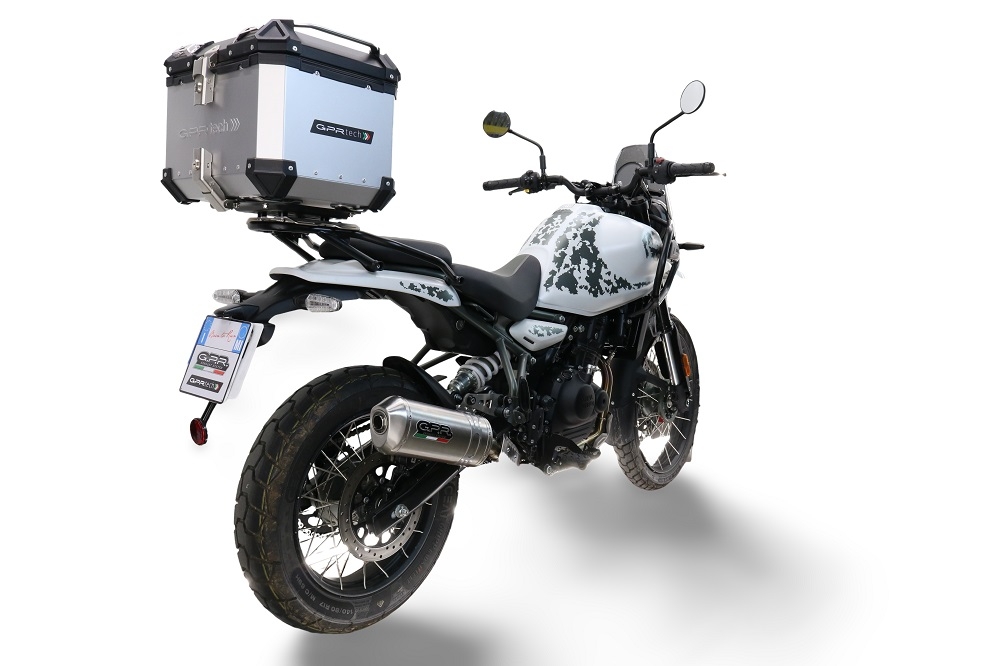 TOP CASE - BAULETTO GPR TECH COMPATABILE CON Royal Enfield Himalayan 450 2024/2025 e5 Plus GPR TECH BAULETTO TOP CASE ALPI-TECH 35 LT. COLORE ARGENTO CON PIASTRA SPECIFICA 