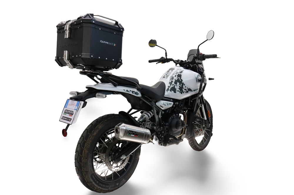 TOP CASE - BAULETTO GPR TECH COMPATABILE CON Royal Enfield Himalayan 450 2024/2025 e5 Plus GPR TECH BAULETTO TOP CASE ALPI-TECH 35 LT. COLORE NERO CON PIASTRA SPECIFICA 