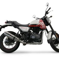 GPR exhaust compatible with  Royal Enfield Scram 411 2022-2024, Satinox , Homologated legal slip-on exhaust including removable db killer, link pipe and catalyst 