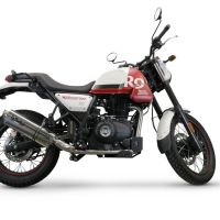 Scarico GPR compatibile con  Royal Enfield Scram 411 2022-2024, Trioval, Terminale di scarico omologato, fornito con db killer estraibile, catalizzatore e raccordo specifico