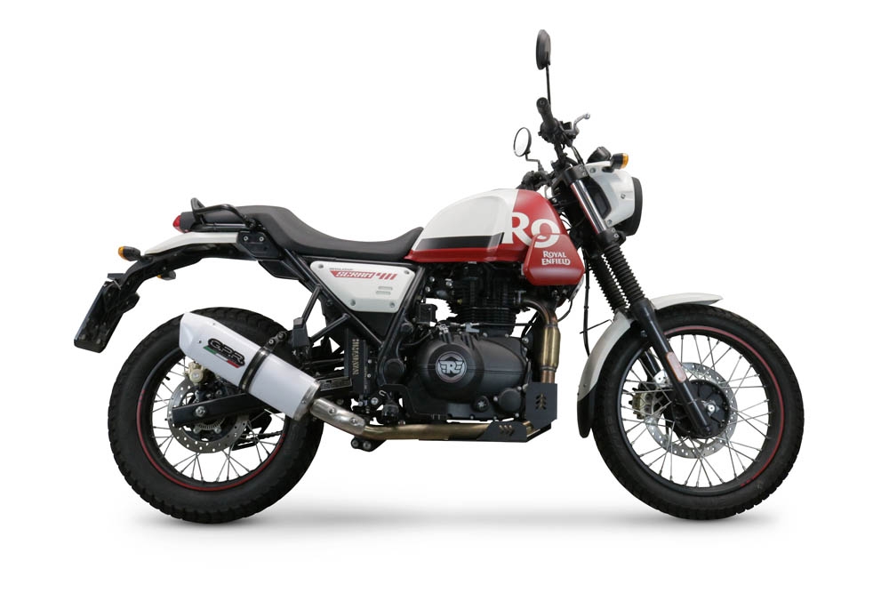 Scarico GPR compatibile con  Royal Enfield Scram 411 2022-2024, Albus Evo4, Terminale di scarico omologato, fornito con db killer estraibile, catalizzatore e raccordo specifico