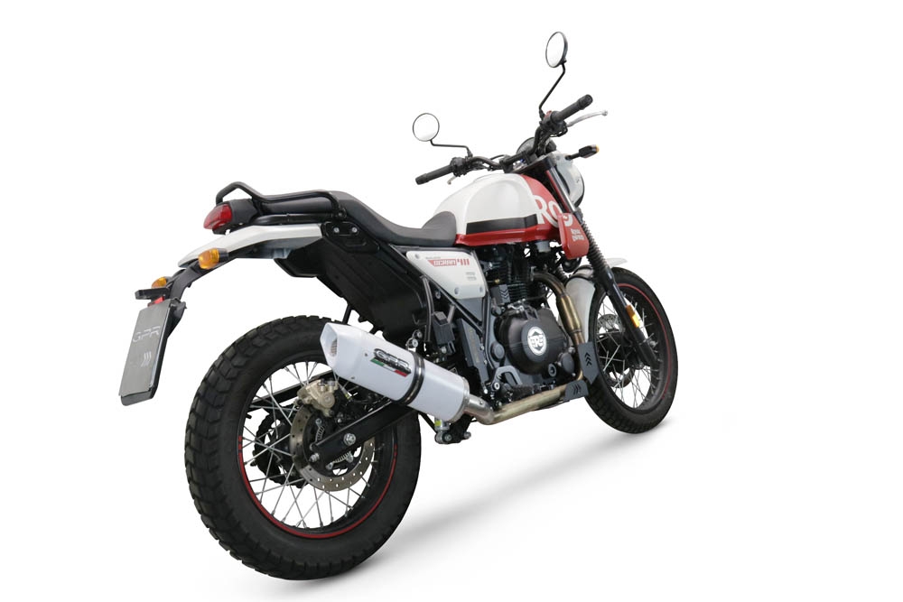 Scarico GPR compatibile con  Royal Enfield Scram 411 2022-2024, Albus Evo4, Terminale di scarico omologato, fornito con db killer estraibile, catalizzatore e raccordo specifico