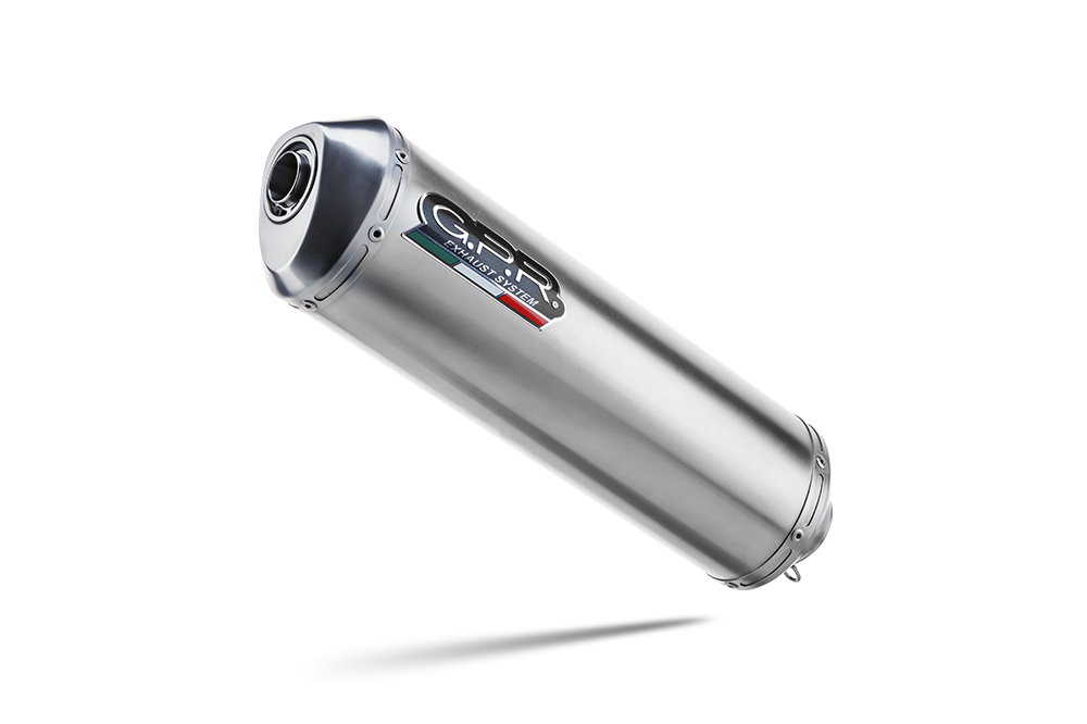 Scarico GPR compatibile con  Benelli Trk 502 2017-2020, Satinox , Terminale di scarico omologato,fornito con db killer estraibile,catalizzatore e collettore