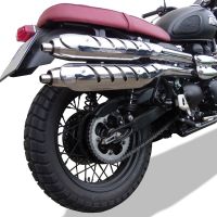 GPR exhaust compatible with  Triumph Scrambler 900 2006-2014, Deeptone Inox, Dual Homologated legal slip-on exhaust including removable db killers and link pipes 
