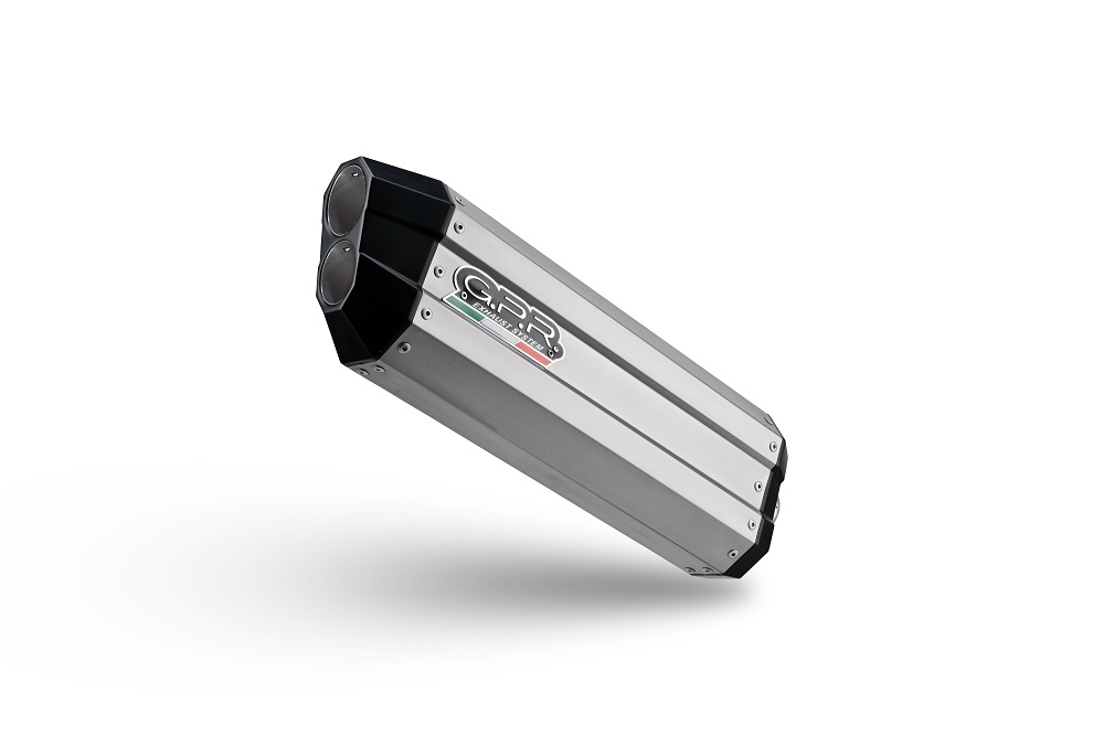 Scarico GPR compatibile con  Bmw F 850 Gs -Adventure 2021-2024, Hyper Sonic Titanium, Scarico omologato, silenziatore con db killer estraibile e raccordo specifico