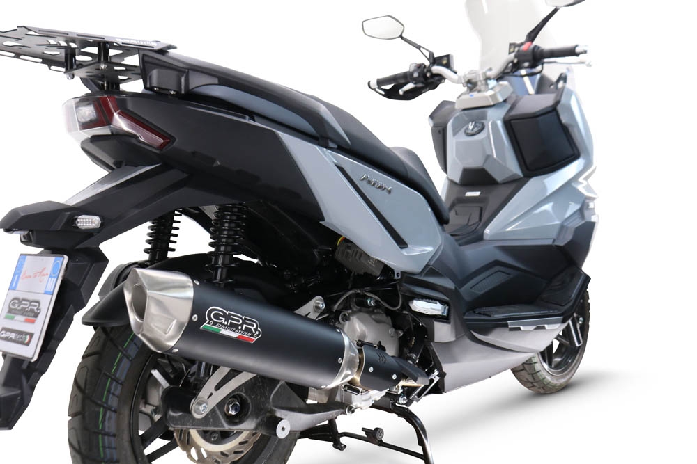Scarico GPR compatibile con  Sym ADX 300 2024-2026, Furore-X Scooter, Silenziatore omologato per il rumore,fornito con db killer,catalizzatore conforme alla revisione e raccordo