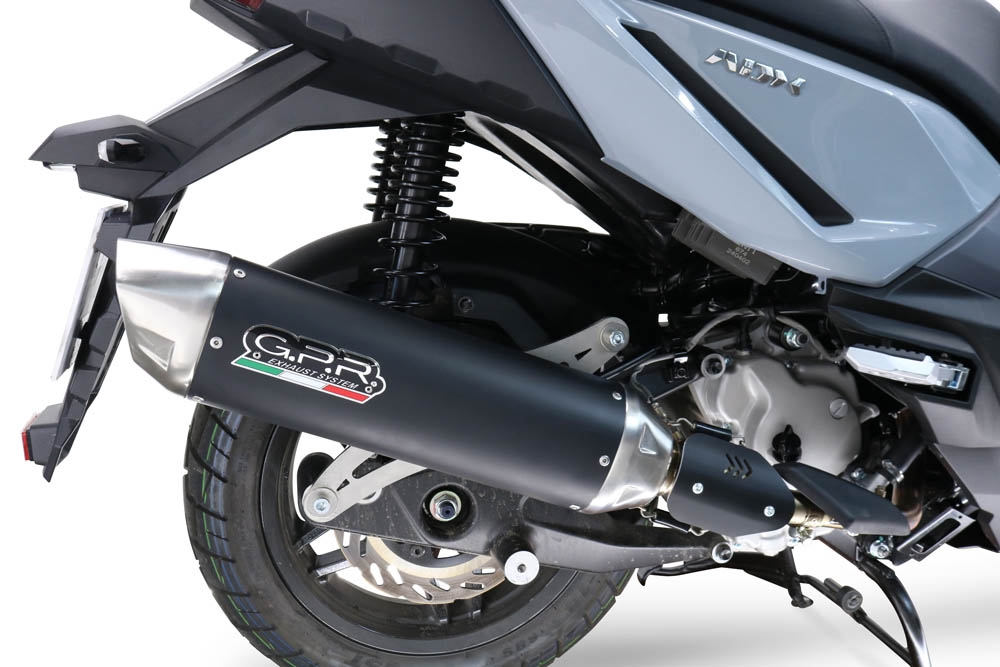 Scarico GPR compatibile con  Sym ADX 300 2024-2026, Furore-X Scooter, Silenziatore omologato per il rumore,fornito con db killer,catalizzatore conforme alla revisione e raccordo