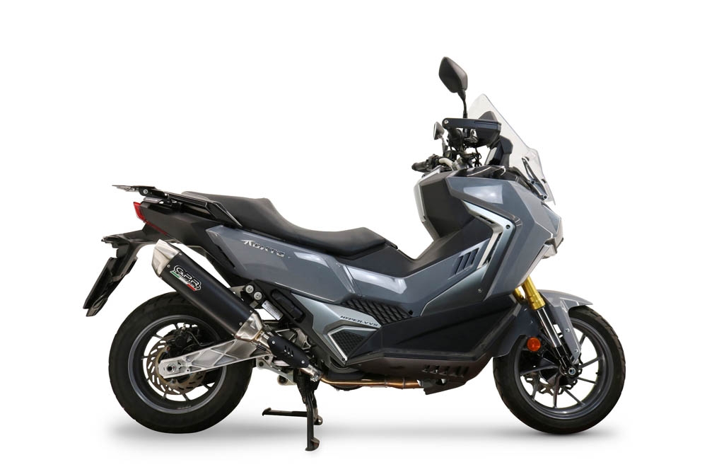 GPR escape compatible con  Sym ADX TG 400 2024-2026, Furore-X Scooter, Escape homologaedo, legal para mercados fuera de la UE, incluido tubo de enlace y db killer extraíble 