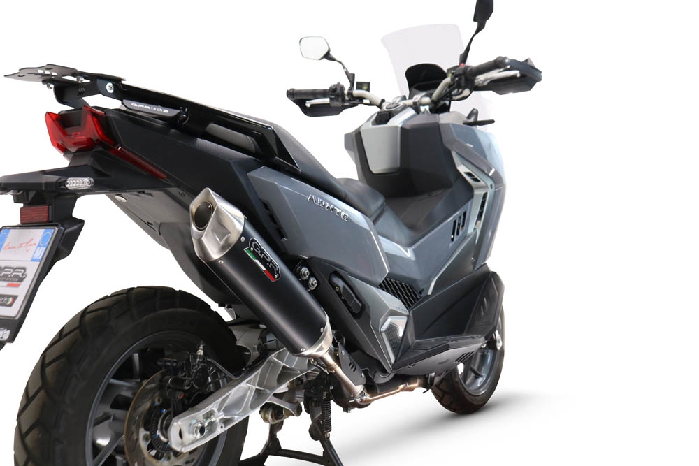 GPR escape compatible con  Sym ADX TG 400 2024-2026, Furore-X Scooter, Escape homologaedo, legal para mercados fuera de la UE, incluido tubo de enlace y db killer extraíble 