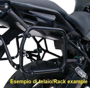 GPR TECH COMPATABILE CON Kawasaki Versys 650 2023/2024 e5 plus GPR TECH Telaio specifico per valigie laterali capienza 38 Lt + 38 Lt., colore nero 