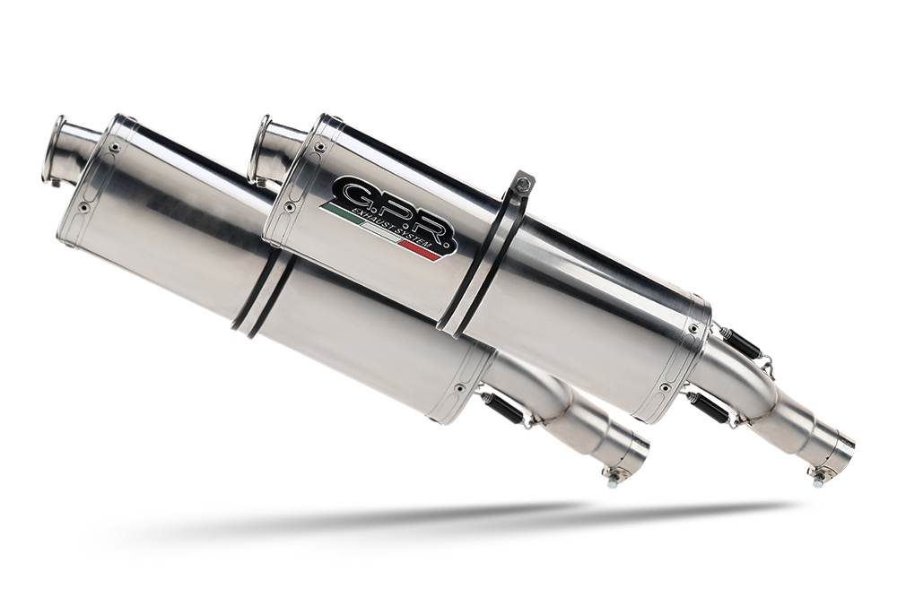 Scarico GPR compatibile con  Honda Cbr1100XX Superblackbird - X Eleven  1997-2006, Trioval, Coppia di terminali di scarico omologati, forniti con db killer removibile, catalizzatori e raccordi specifici