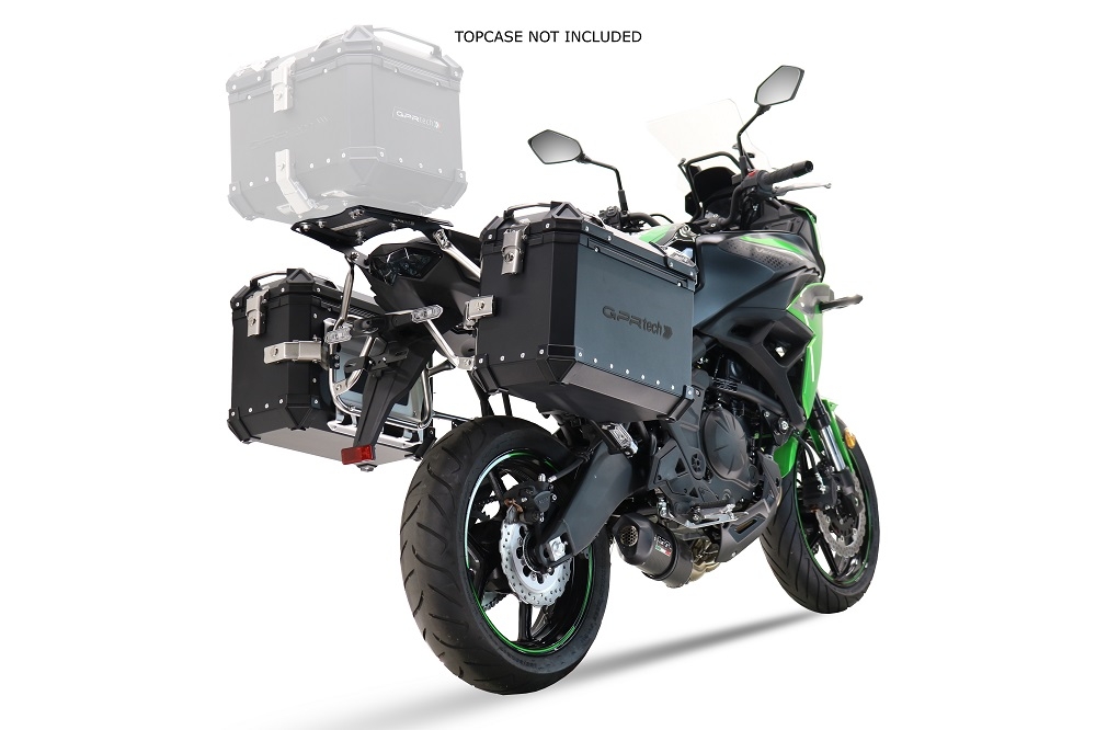 GPR TECH COMPATABILE CON Kawasaki Versys 650 2023/2024 e5 plus GPR TECH COPPIA DI VALIGIE LATERAL,I COLORE NERO, SERIE ALPI-TECH 38 LT. + 38 LT. CON TELAIO SPECIFICO 