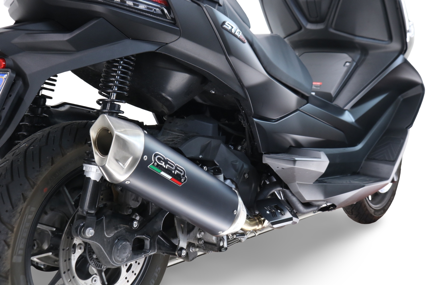 Scarico GPR compatibile con  Voge SR4 Max 2022-2024, Furore-X Scooter, scarico Racing, con raccordo specifico e db killer estraibile, non conforme per uso stradale