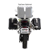 GPR TECH compatible with  GPR TECH Pair of side cases aluminum made with contoured right side, black color with specific pannier black holder Pair of side cases aluminum made with contoured right side, black color with specific pannier black holder Capaci