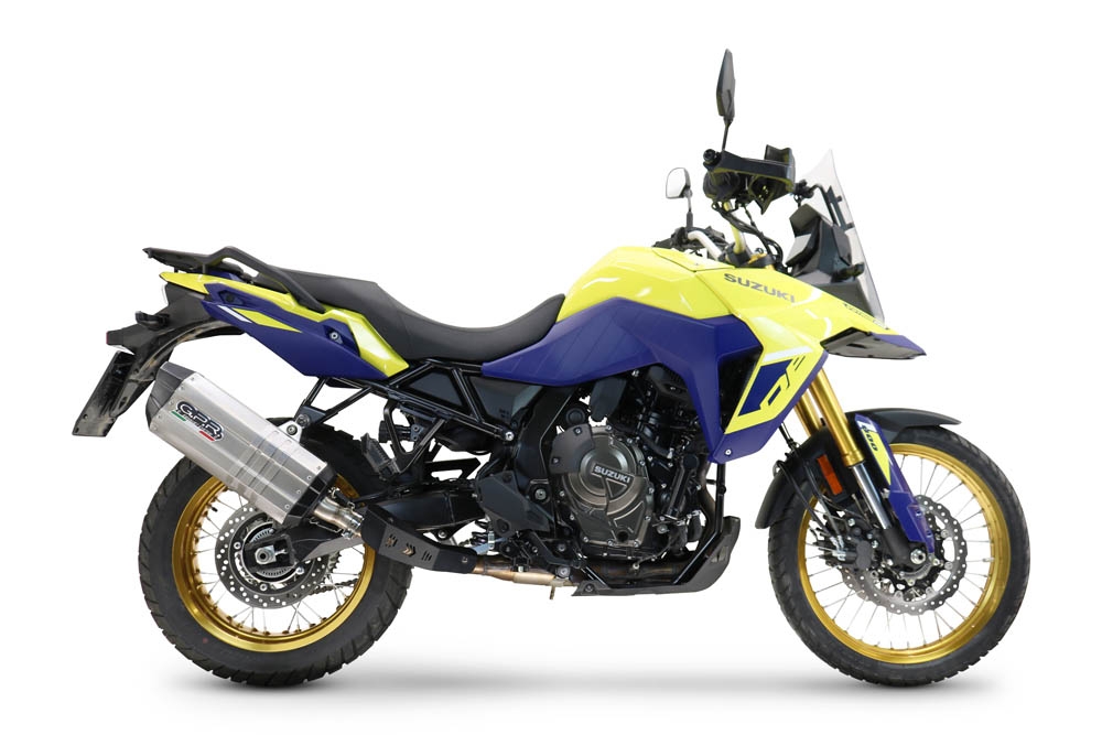 GPR pot echappement compatible avec  Suzuki V-STROM DL 800 DE - SE 2023-2025, Hyper Sonic Titanium, Échappement légal, homologué,silencieux avec db killer amovible et tuyau de liaison spécifique 