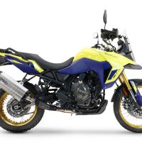 GPR pot echappement compatible avec  Suzuki V-STROM DL 800 DE - SE 2023-2025, Hyper Sonic Titanium, Échappement légal, homologué,silencieux avec db killer amovible et tuyau de liaison spécifique 