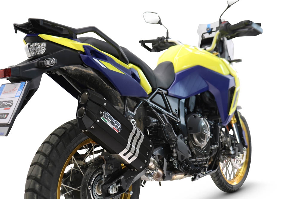 GPR escape compatível com  Suzuki V-STROM DL 800 DE - SE 2023-2025, Hyper Sonic Black Titanium, Escape legal, homologado, silenciador com db killer removível e tubo de ligação específico 