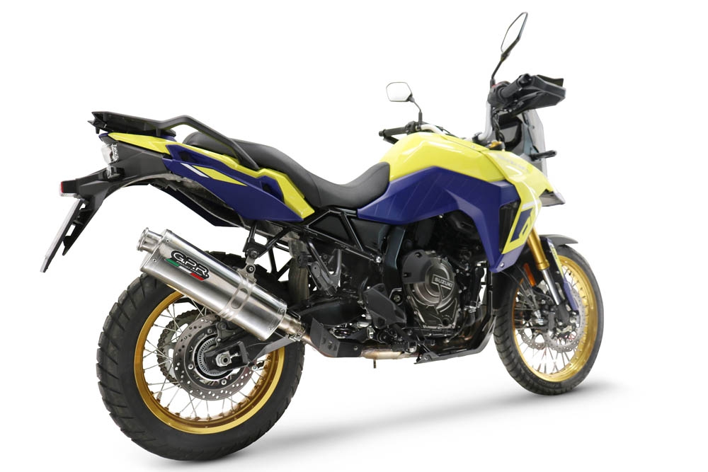 Scarico GPR compatibile con  Suzuki V-STROM DL 800 DE - SE 2023-2025, Trioval, Scarico omologato, silenziatore con db killer estraibile e raccordo specifico