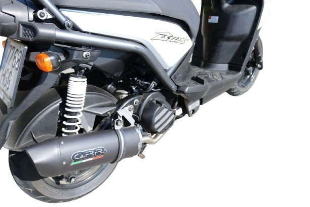 GPR pot echappement compatible avec  Yamaha Zuma 125 2009-2015, Furore Nero, Pot d'échappement complet racing, compris de collecteur et db killer amovible, sans homologation 