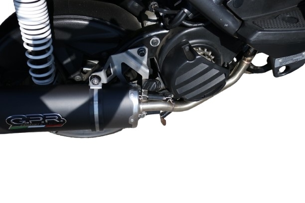 GPR pot echappement compatible avec  Yamaha Zuma 125 2009-2015, Furore Nero, Pot d'échappement complet racing, compris de collecteur et db killer amovible, sans homologation 