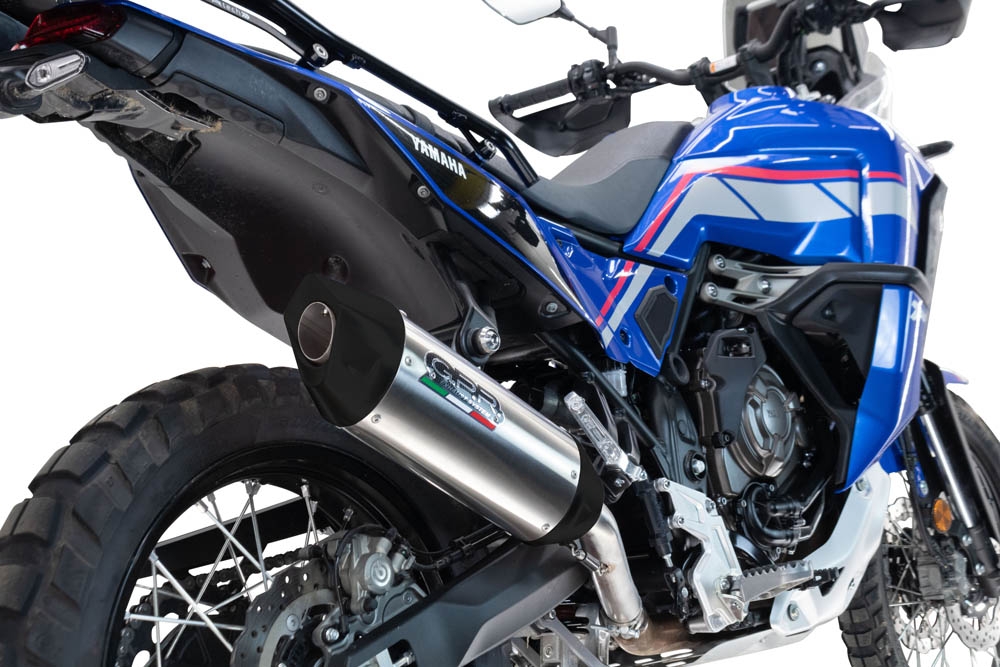 GPR escape compatible con  Yamaha Tenere 700 2025-2026, Furore-X Titanio, Escape legal, homologado, silenciador con db killer desmontable y tubo de conexión específico 