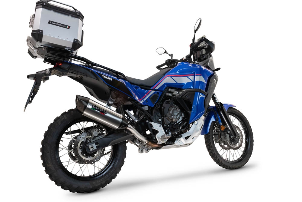 GPR escape compatible con  Yamaha Tenere 700 2025-2026, Furore-X Titanio, Escape legal, homologado, silenciador con db killer desmontable y tubo de conexión específico 