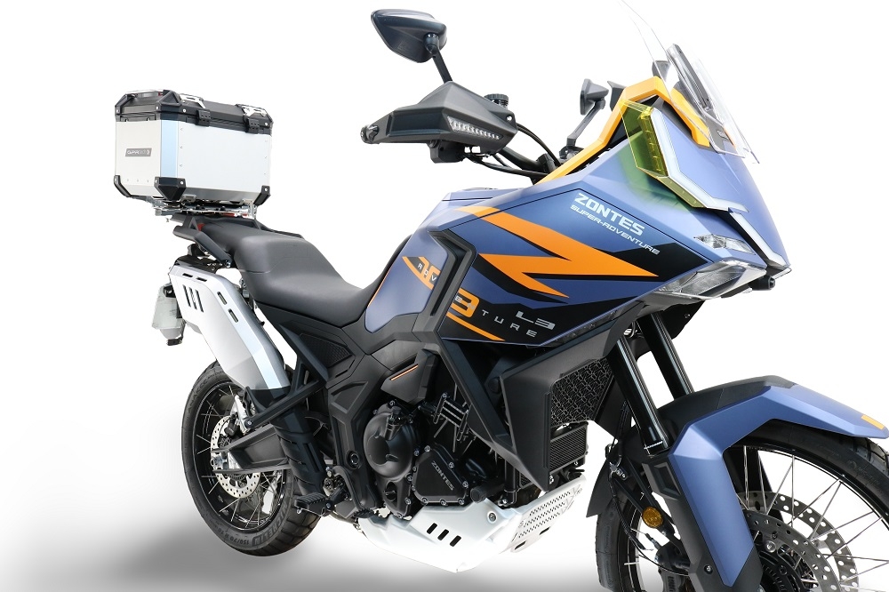GPR TECH COMPATABILE CON Zontes 703 F 2025/2026 GPR TECH BAULETTO TOP CASE ALPI-TECH 35 LT. COLORE ARGENTO CON PIASTRA SPECIFICA 