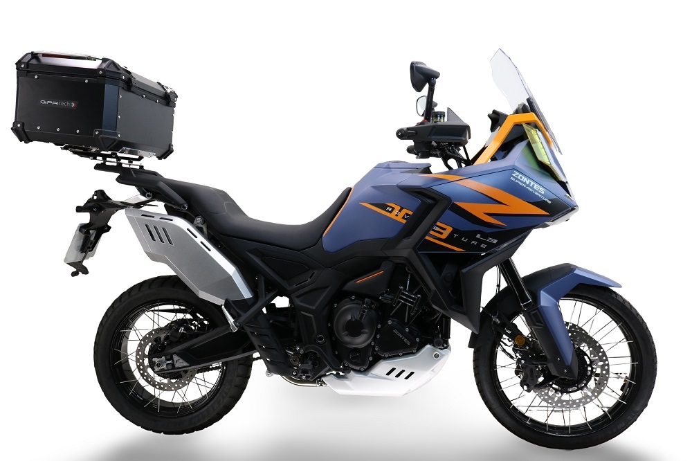 GPR TECH COMPATABILE CON Zontes 703 F 2025/2026 GPR TECH BAULETTO TOP CASE ALPI-TECH 55 LT COLORE NERO CON PIASTRA SPECIFICA 