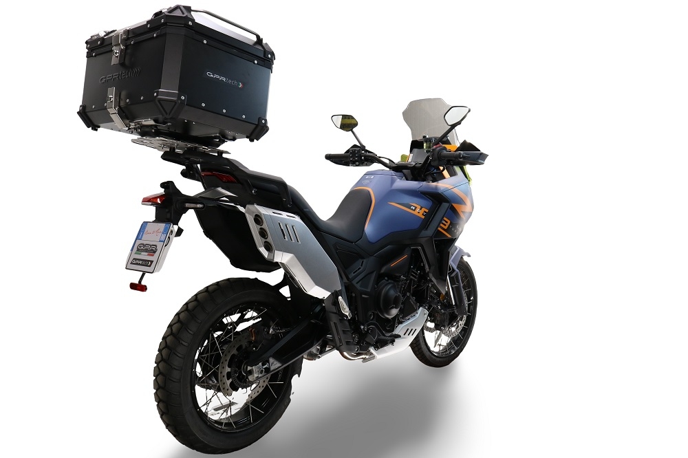 GPR TECH COMPATABILE CON Zontes 703 F 2025/2026 GPR TECH BAULETTO TOP CASE ALPI-TECH 55 LT COLORE NERO CON PIASTRA SPECIFICA 